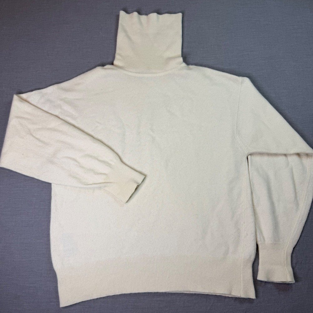 William Lockie Turtleneck Sweater Womens S Cream Excellent Cashmere Scotland